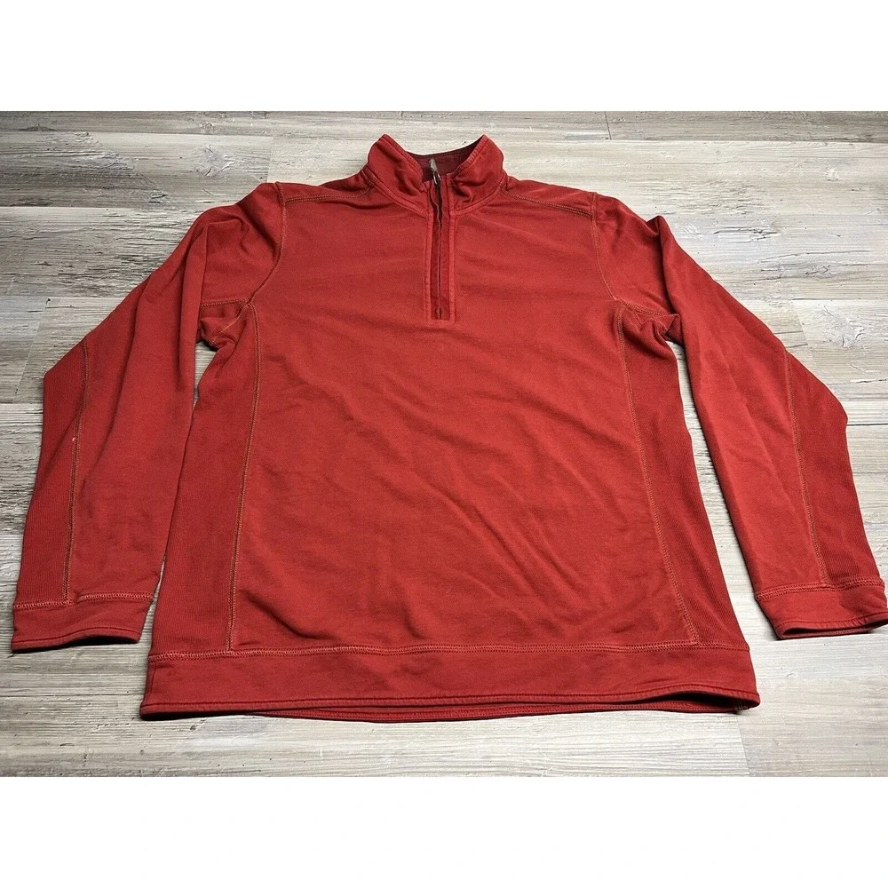 Tommy Bahama 1/4 Zip Pullover Long Sleeve Shirt Island Crafted Perfect Fit Red M